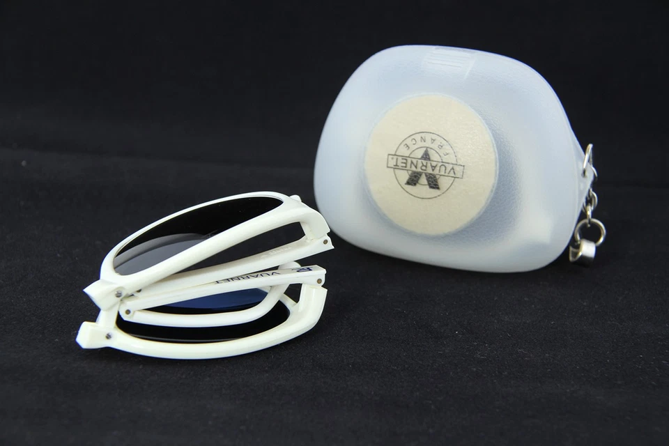 Gafas de sol plegables blancas vintage Vuarnet 002 PX5000 lentes minerales marrón oscuro 359 $ Foto 4 de 4