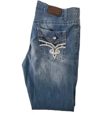 Vintage y2k Fly Paper Men's Jeans 36x32 Straight Washed Faded