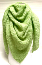 Handgestricktes Tuch Dreieckstuch Schal Handarbeit grün mit Mohair  Neu