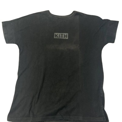 Kith Herren T-Shirt Größe M Kurzarm Baumwolle Logo Schwarz Navy