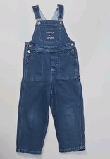 Vintage Tommy Hilfiger Kids Denim Overalls 90s Spellout Logo Carpenter Blue 4T