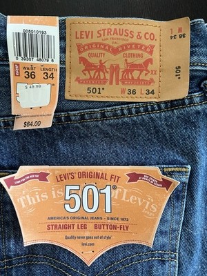 Hot Find!  Levi's Men's 36x34 Original Straight Leg Button Fly Jeans Dark Wash