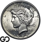 1926-D Peace Silver Dollar Choice BU+ Lustrous Better Date Denver Mint