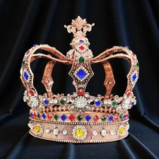 Holy coronation crown. Statement crown, Luxury handmade crown, Cooper crown, XXL