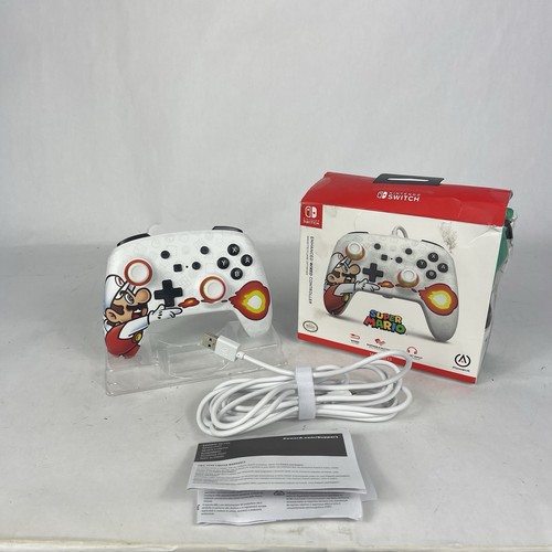 PowerA Enhanced Wired Controller for Nintendo Switch (Fireball Mario) - New - Picture 1 of 13