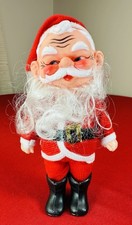Vtg 1950s Rubber Face Plush Santa Claus Doll 7.5  Christmas Decoration Japan MCM