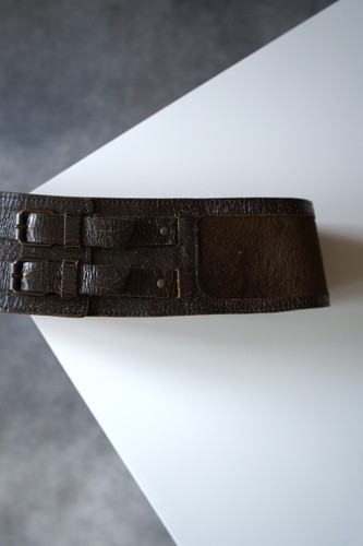 F/W 2001 Miu Miu Calf Fur Corset Double Buckle Сhapped Skin Leather Belt Vintage - Picture 8 of 16