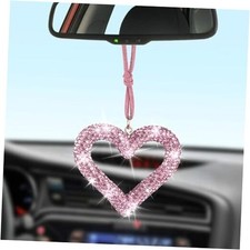 Bling Heart Car Hanging Accessories, Bling Rear View Mirror Accessories, Pink