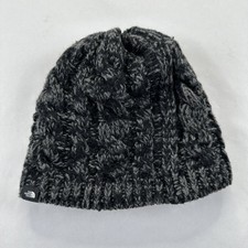 The North Face Knit Beanie Womens One Size OSFA Wool Blend Adult Black Gray
