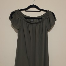 Express Olive Off-the-Shoulder Ruffle Short Sleeve A-Line Dress Size S