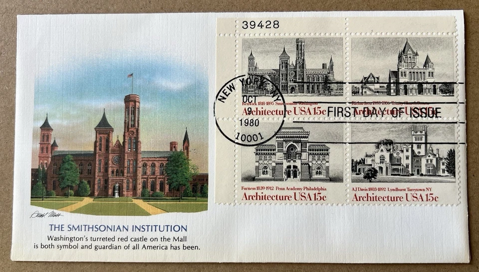 1980 Fleetwood FDC Set • Landmarks of American Architecture • 5 Covers - Image 2 of 4