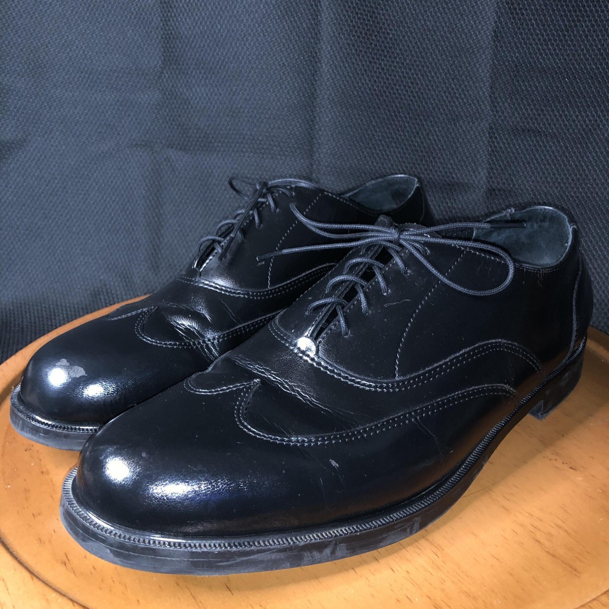 Hush Puppies Shoes Mens Size 12 Black Leather Wingtip Oxford 