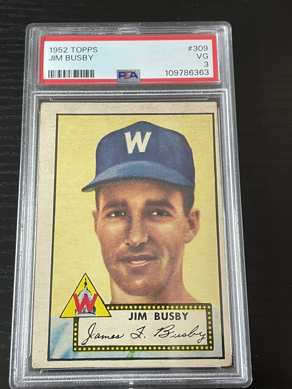 1952 Topps Baseball #309 Jim Busby PSA 3 Very Good