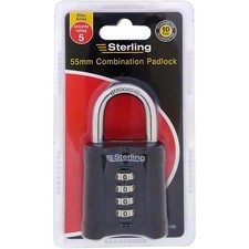 Sterling Heavy Duty Combination Padlock 55mm Resettable 4 Dial Lock PL455