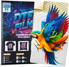 DTF Transfer Film, 50 Sheets 8.5"*11" DTF Paper for All Inkjet Printers,DTF F...