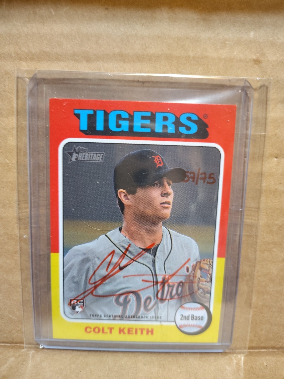 Colt Keith 2024 Topps Heritage High Number Real One Red Ink Rookie Auto #57/75