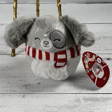 Squishmallows Christmas Ivy the Dog with Scarf 5 inch Glitter Plush New