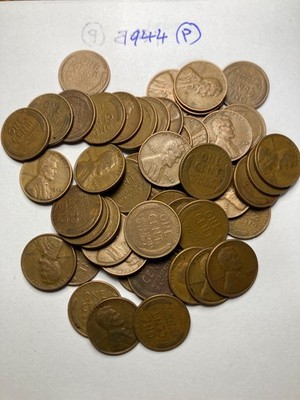 1944 (P) LINCOLN WHEAT CENT PENNY ROLL, nice condition
