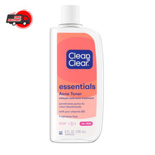 Clean Clear Essentials Oil-Free Acne Toner, 2 Salicylic Acid Acne Treatment,