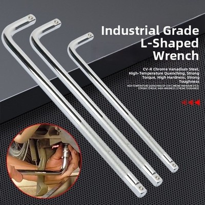 1/4 3/8 1/2 Socket Extension Rod Kit with L-Shaped Wrench Adapter for Workshops