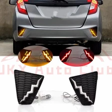 LED Rear Bumper Fog Lights Reflector t For Honda JAZZ / FIT 2014 2015 2016 2017