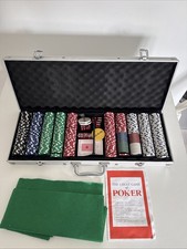Huge Poker Set 450+ chips - steel briefcase card games night set texas holdem