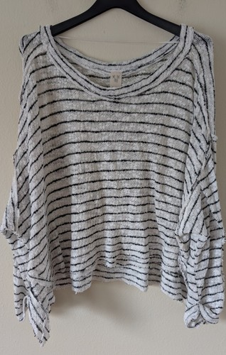 Women's We The Free Crop Summer Sweater White Stripes Size S Cute