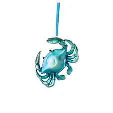  Iridescent Blue Crab Ornament Coastal Beach Gift Beachhouse Christmas Xmas 