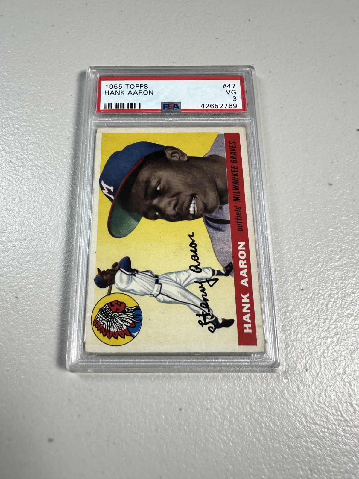 Hank Aaron 1955 Topps #47 Base Price Guide - Sports Card Investor