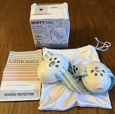 Alpine Muffy Baby Toddler Ear Noise Protection 3-36 Month Blue Adjustable EUC