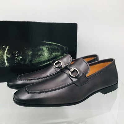 Magnanni “NAZA” Dark Grey Leather Bit Loafers Men’s Size 11 Medium