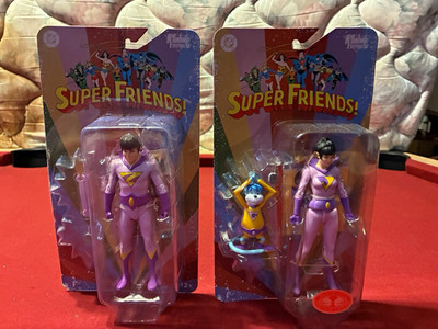 DC Super Friends Wonder Twin Zan & Gleek Purple Plastic Action Figure Set