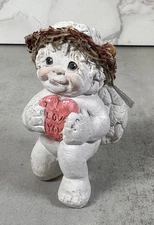Dreamsicles Figurine On Knee Holding I Love You Heart Cherub Angel Christmas