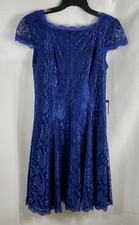 Adrianna Papell Women's Royal Blue Lace Cap Sleeve Cocktail Dress Sz 6 NWT