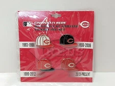 Cincinnati Reds On-Field Jersey Uniform Cap Hat Timeline Team Store 4 Pin Set