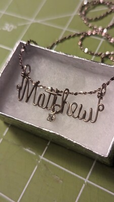 ''Matthew'' Sterling Silver Wired Name Necklace! 12k Gold Filled! Jewelry!
