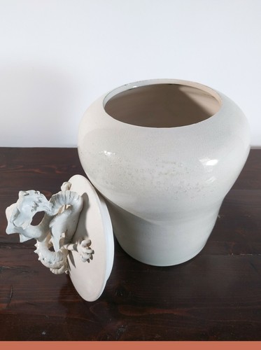 Vaso terracotta lucido ceramica arredamento arredo scultura drago scolpito - Foto 3 di 11
