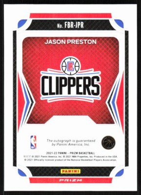 2021-22 Prizm Fast Break Autograph Jason Preston Auto Los 2021-22 Prizm Fast Break Autograph Jason Preston Auto Los