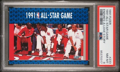 1991/92 Fleer All Star Game "Enemies - A Love Story" Michael Jordan #233 PSA 8