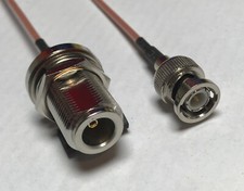 BNC Male to N Female Bulk Pick Your Length RG178 Coaxial Cable Mil-C-17 USA LOT
