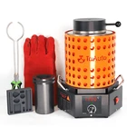 TOAUTO 5KG Electric Gold Melting Furnace Crucible Graphite Ingot Mold Kit 1800W