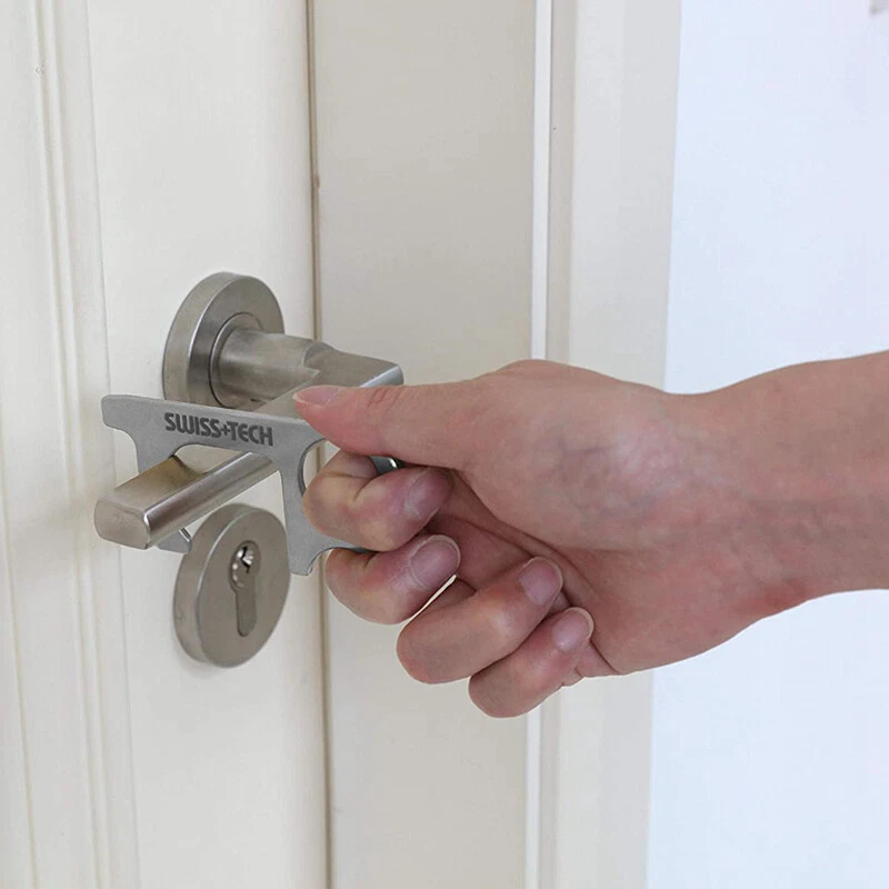 SWISS+TECH 3 PCS EDC Door Opener Tool & Non-Contact Keychain for Outdoor Public - Image 3 of 4