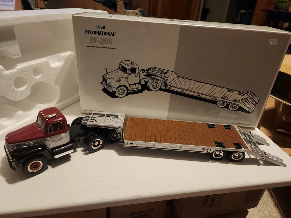 1997 First Gear 1959 International RF-200 with Lowboy Ramp Trailer #19-0011 - Image 2 of 4