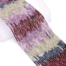 Natural Multi Gemstone Mix 2mm-3mm Micro Faceted Rondelle Beads  13inch Strand