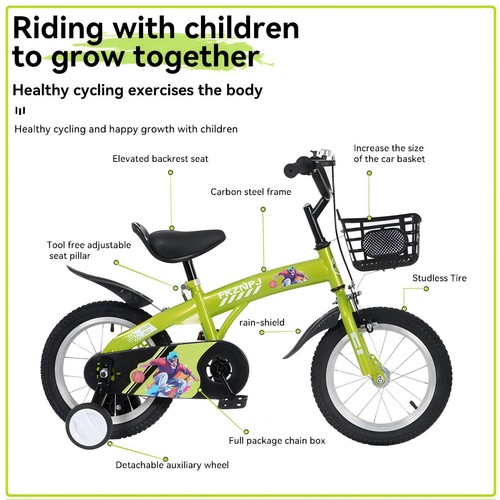16" sporty kids bike w/training wheels Adjustable saddle Suitable for 4-8 years - Picture 14 of 17