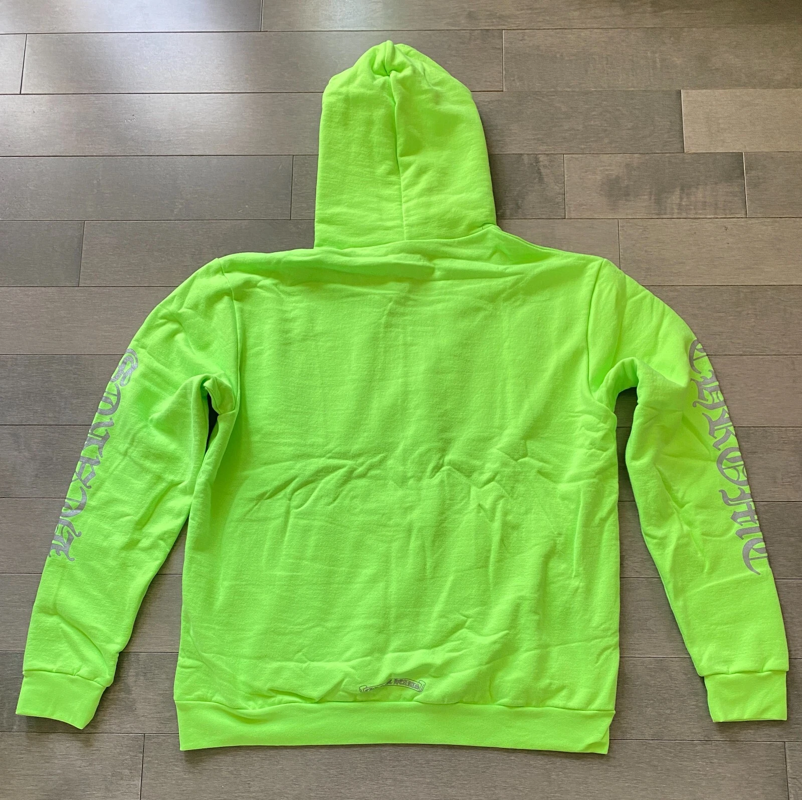 Felpa con cappuccio al neon Chrome Hearts logo verticale Ultra HD taglia L NUOVA 100% autentica ✅