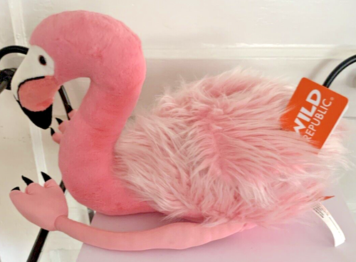 10" Wild Republic Stuffed Plush Pink Flamingo New W/ Tag NWT - Picture 2 of 7