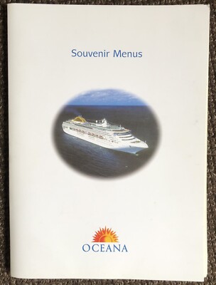 Schiff OCEANA, Souvenir Menüs x 15, plus Ordner, P&O, 2005, Kreuzfahrtschiff