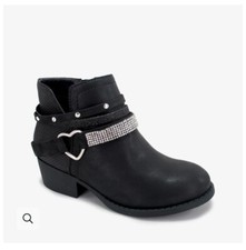 JELLYPOP LIL HEARTY TODDLER GIRLS SIZE 7 FASHION BOOTS- BLACK. NEW IN BOX