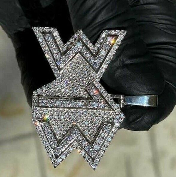 3Ct Round Cut Simulated Diamond Customize 313 Number Pendant White